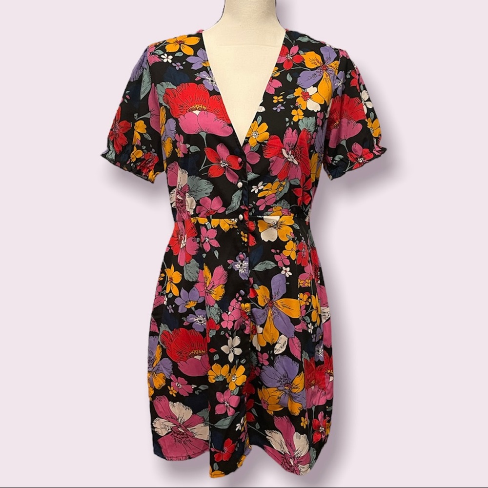Retro Floral Influence Dress - SOLD!